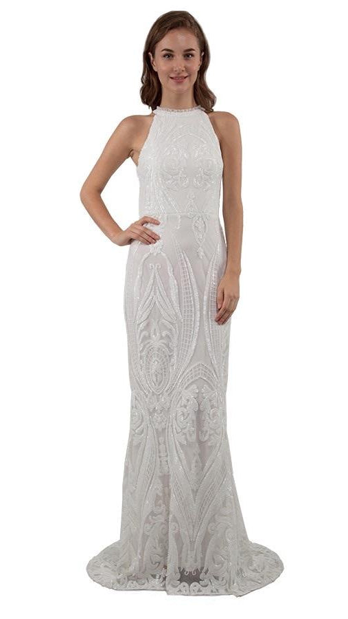 Bronx and banco ester halter hot sale mermaid gown