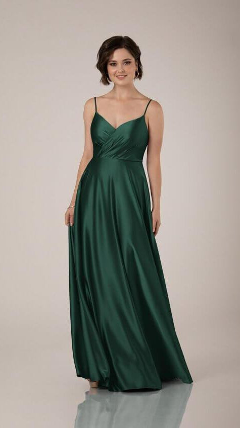 Green silk wedding on sale dress