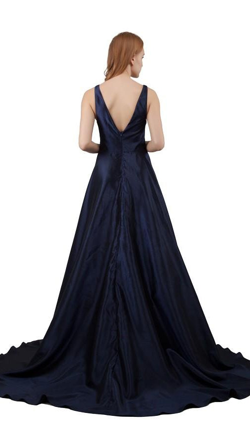 Classic V neck formal ball gown 218474