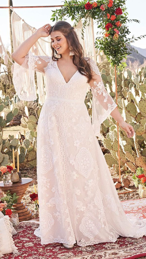 Lillian west long hot sale sleeve wedding dress