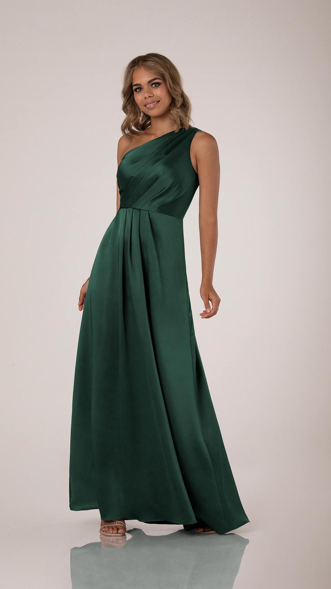 Green satin bridesmaid on sale dress